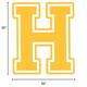 Yellow Collegiate Letter (H) Corrugated Plastic Yard Sign, 30in
